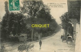 44 Derval, L'Avenue De La Route De Rennes à La Sortie Du Bourg, Charrette Attelée, Chariots...., Carte Pas Courante - Derval