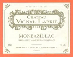 étiquette Vin De Monbazillac Chateau Vignal Labrie 1994 YM à 33190 - 75 Cl - Monbazillac
