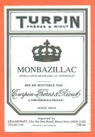 étiquette Vin De Monbazillac Turpin Frères Et Riout à Bordeaux - 75 Cl - Monbazillac