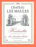 étiquette Vin De Monbazillac Chateau Les Maules 1988 à Monbazillac - 75 Cl - Monbazillac