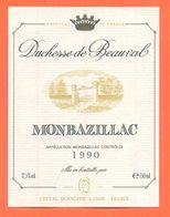 étiquette Vin De Monbazillac Duchesse De Beauval 1990 Cheval Quancard à 33440 - 75 Cl - Monbazillac