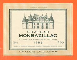 étiquette Vin De Monbazillac Chateau Monbazillac 1988 à Monbazillac - 75 Cl - Monbazillac