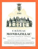 étiquette Vin De Monbazillac Chateau Monbazillac 1986 à Monbazillac - 75 Cl - Monbazillac