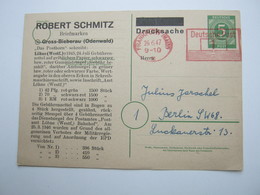1947 ,  Ganzsache Mit Privatem Zudruck Aus Frankfurt, Beidseitiger Zudruck - Enteros Postales