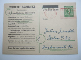 1947 ,  Ganzsache Mit Privatem Zudruck Aus Frankfurt, Beidseitiger Zudruck - Interi Postali