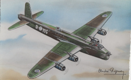 Aviation - Guerre - Dessin André Régnier - Avion Short Sterling - Editions Erpé - 1946-....: Modern Era