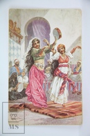 Old Illustrated Postcard Asia - F. Pelberg - Dancing Girls - Printed In Germany - Perlberg, F.