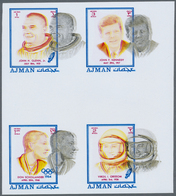 ** Adschman / Ajman: 1971, CELEBRITIES - 6 Items; Collective Single Die Proofs For The Set In Crossed G - Adschman