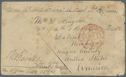 Br Afghanistan: 1879 Stampless Cover To DETROIT USA (Apr 7 Backstamp), Ms. Return Of "No. 1302 Lce. Cor - Afganistán