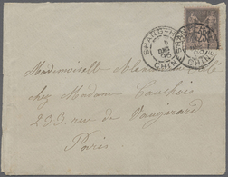 Br China: 1894, Dowager 3 Ca. Tied Blue Seal "Tientsin" To Reverse Of Small Envelope (file Bend At Left - Autres & Non Classés