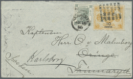 Br China: 1897, Non-seriff 10 C./12 Ca., 2 1/2 Mm, Tied Pa-kua W. On Reverse Large Dollar "SHANGHAI 18 - Andere & Zonder Classificatie