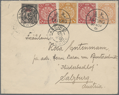 Br China: 1898, Coiling Dragon 1 C., 2 C. (2) And 5 C. Tied Bisected Bilingual "TATUNG 20 NOV 01" In Co - Sonstige & Ohne Zuordnung