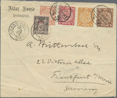 Br China: 1898, Coiling Dragon 1 C., 2 C., 4 C., 5 C. Tied Bisected Bilingual "SHANGHAI 28 JAN 01" To C - Altri & Non Classificati