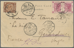 Br China: 1899. Picture Post Card (corner Crease) To France Bearing Chinese Imperial Post SG 49, 4c Bro - Autres & Non Classés