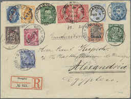 Br China: 1901, 8-nations Cover Real Used, Registered From German P.o. "SHANGHAI 2/11 01" To Alexandria - Andere & Zonder Classificatie