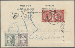 China: 1902, Coiling Dragon 2 C. Pair Tied Bisected Bilingual "NANKING 4 OCT 04" Via French Office " - Other & Unclassified