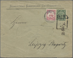 Br China: 1902, Coiling Dragon 10 C. Tied Tombstone „Chowtsun/post Office“ In Combination With Kiautsch - Other & Unclassified