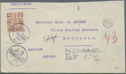 Br China: 1902, Carp 20 C. Tied Bilingual Bisected „TANGSHAN7 MAR 06“ To Registered Cover To Brussels/B - Andere & Zonder Classificatie