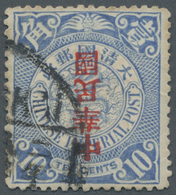 O China: 1912, Commercial Press Ovpt. 10 C. Ultramarine, Ovpt. Inverted, Used Boxed Bilingual "(SHANG) - Autres & Non Classés