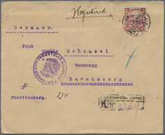 Br China: 1914, Reaper 20 C. Tied Bisected Bilingual „CHANGSHA 8 AUG 21“ To Registered Cover Via Shangh - Autres & Non Classés