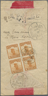 Br China: 1923, Junk 1 C. Block-4 Tied Kwangtung Agency Postmark To Reverse Of Inland Cover To "TENGHAI - Andere & Zonder Classificatie
