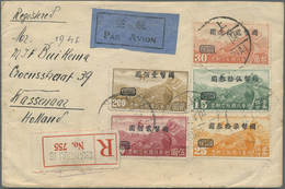 Br China: 1946, Airmail Surcharge Set On Hong Kong Printing Inc. The Better $53/15 C.  Tied "SHANGHAI 1 - Autres & Non Classés