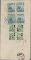 Br China: 1948, China Merchant Navigation Co. 75 Years $20.000 Blue (block-4) With Gold Yuan 1/2 F. Blo - Other & Unclassified