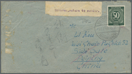 Br China: 1948, INCOMING MAIL, Germany Allied Occupation, 50 Pf Numeral Single Franking On Cover From H - Altri & Non Classificati