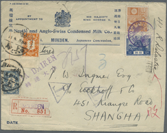 Br China - Portomarken: 1932. Registered Illustrated Envelope (faults/tear At Top) Headed 'Nestle And A - Strafport