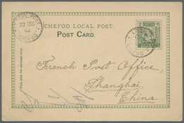 GA China - Lokalausgaben / Local Post: Chefoo, Stationery, 1894, Card 1/2 C. Green Canc. "LOCAL POST CH - Autres & Non Classés