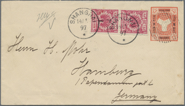GA China - Shanghai: 1897, Envelope 2 C. Canc. Grill W. On Reverse „SHANGHAI LOCAL POST C JA 14 97“ In - Altri & Non Classificati