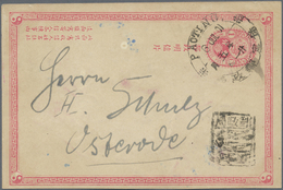 GA China - Ganzsachen: 1897, Card ICP 1 C. Canc. Large Dollar "PAOTING 6 JUL 01"  With Boxed Tombstone - Cartes Postales