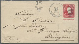 GA China - Besonderheiten: Incoming Mail, 1907, PHilippines Stationery Env.elope 2 C. Canc. "ILOILO OCT - Altri & Non Classificati