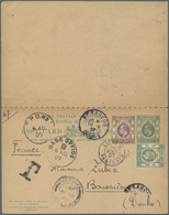 GA China - Besonderheiten: 1907. Hong Kong Postal Stationery Double Reply Card 1c Green Upgraded With S - Autres & Non Classés
