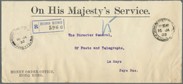 Br Hongkong - Besonderheiten: 1935, "MONEY ORDER OFFICE HONG KONG 16 JA 35" To Stampless OHMS Registere - Sonstige & Ohne Zuordnung