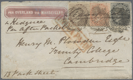 Br Indien: 1861 Printed "PER OVERLAND VIA MARSEILLES" Cover From Burdwan To Cambridge Via Calcutta And - Other & Unclassified