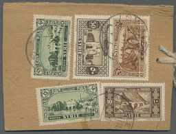 Br Syrien: 1930, Buildings And Landscapes 50 Pia, 2x 15 Pia, 10 Pia And 3 Pia (issue 1925) On Regitered - Siria
