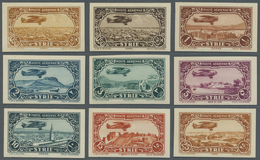 * Syrien: 1931/1933, Airmail Issue Complete Set IMPERFORATE, Mint Lightly Hinged. Maury PA50/60nd, 800 - Syrie