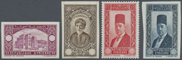 * Syrien: 1934, 10 Years Republic Four PROOFS WITHOUT DENOMINATIONS Incl. Parliament In Violet, Abu El - Syrien