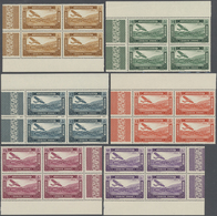 ** Syrien: 1934, 10 Years Republic Complete Perf Set 29 Values Blocks Of Four, Mint Never Hinged, Very - Syria