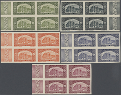 ** Syrien: 1934, 10 Years Republic Complete Imperf Set Blocks Of Four, Mint Never Hinged, Very Fine And - Syrië