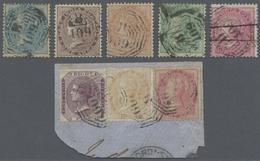 O/Brfst Malaiische Staaten - Straits Settlements: 1856-65: Group Of Eight Indian QV Stamps Used In Malacca, - Straits Settlements