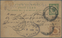 GA Malaiische Staaten - Kedah: 1920, 1 C Green Psc, Uprated With 1 C Brown, Sent From KUALA KETIL, 5.MY - Kedah