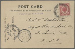 Br Malaiische Staaten - Kedah: 1919, 4 C Rose Single Franking On Business Postcard, Tied By Double-circ - Kedah