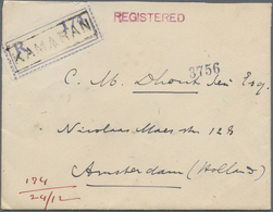 Br Indien - Used Abroad: ADEN-KAMARAN ISLAND 1929: Registered Cover To Amsterdam, Holland, (printed Rot - Sonstige & Ohne Zuordnung