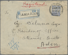 Br Indien - Used Abroad: ADEN-KAMARAN ISLAND 1926: Registered Cover From Kamaran To Residency-Office, S - Altri & Non Classificati