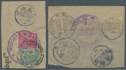 Brfst Indien - Used Abroad: BURMA 1916, WWI Censored Mail From Burma To China: Four Pieces With Violet 'Pa - Andere & Zonder Classificatie