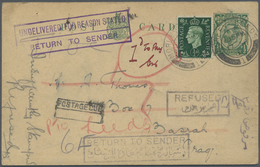 GA Irak: 1937. Great Britain Postal Stationery Card 'GV' Halfpenny Green Uprated With SG 462, ½d Green - Irak