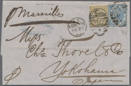 Br Japan - Besonderheiten: Incoming Mail, 1867, GB, QV 9d Straw And 2 Sh. Dull Blue On Entire Folded Le - Andere & Zonder Classificatie