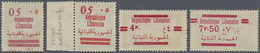 **/* Libanon: 1928, Group Of Four Varieties: 05 On 0.10pi. "ovp. On Reverse", "ovp. On Front And On Rever - Libano